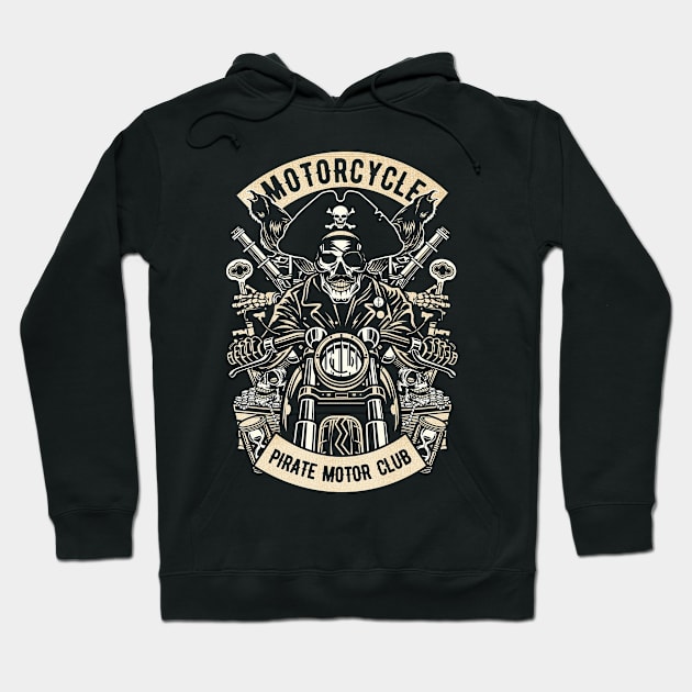 Motorcycle Pirate Club Hoodie by Tempe Gaul